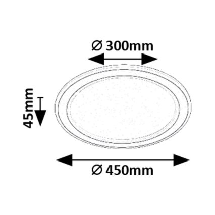 Rabalux - LED RGB himmennettävä kattovalaisin LED/22W/230V 3000-6500K halkaisija 45 cm + kaukosäädin