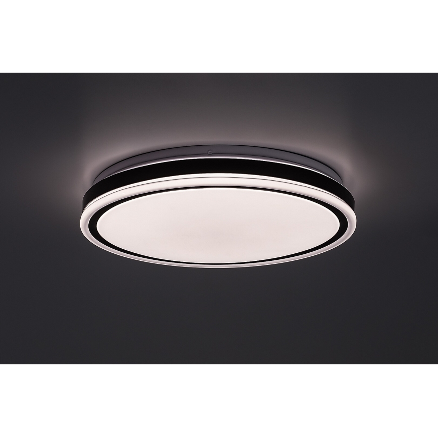 Rabalux – himmennettävä LED-kattovalaisin 20 W, 230 V, 3000–6500 K, Ø 38,5 cm, musta + kaukosäädin