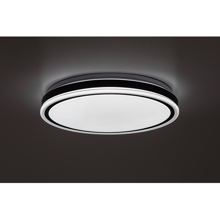 Rabalux – himmennettävä LED-kattovalaisin 20 W, 230 V, 3000–6500 K, Ø 38,5 cm, musta + kaukosäädin