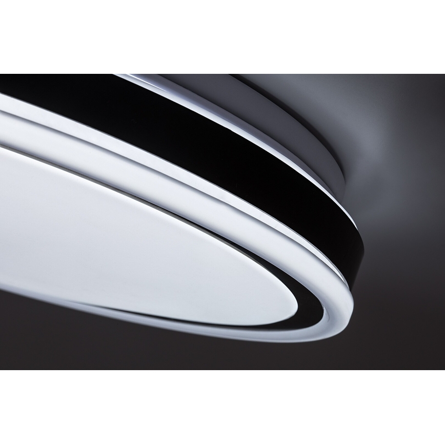 Rabalux – himmennettävä LED-kattovalaisin 20 W, 230 V, 3000–6500 K, Ø 38,5 cm, musta + kaukosäädin