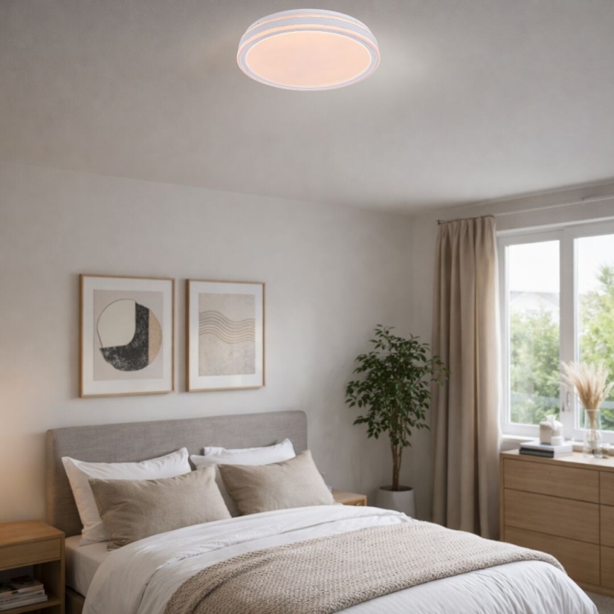 Rabalux - LED-himmennettävä kattovalaisin LED/23W/230V 3000–6500K, halkaisija 38,5 cm, musta + kaukosäädin
