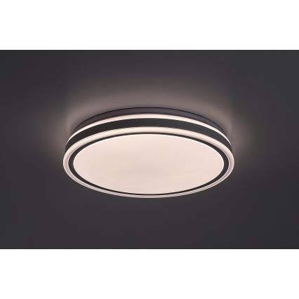 Rabalux - LED-himmennettävä kattovalaisin LED/23W/230V 3000–6500K, halkaisija 38,5 cm, musta + kaukosäädin