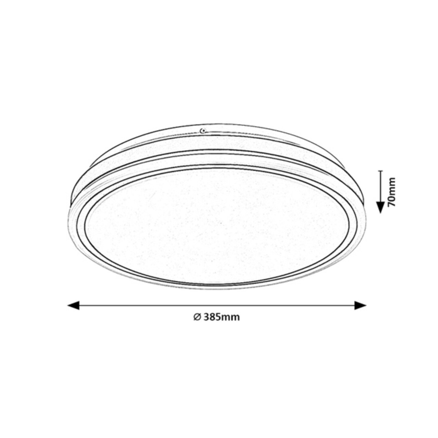 Rabalux - LED-himmennettävä kattovalaisin LED/23W/230V 3000–6500K, halkaisija 38,5 cm, musta + kaukosäädin