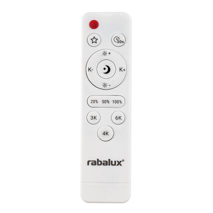Rabalux - Himennettävä LED-kattovalaisin LED/23W/230V 3000-6500K halkaisija 38,5 cm valkoinen + kaukosäädin