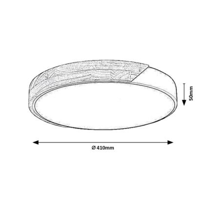 Rabalux - LED-kattovalaisin LED/24W/230V 4000K musta/tammi halkaisija 41 cm