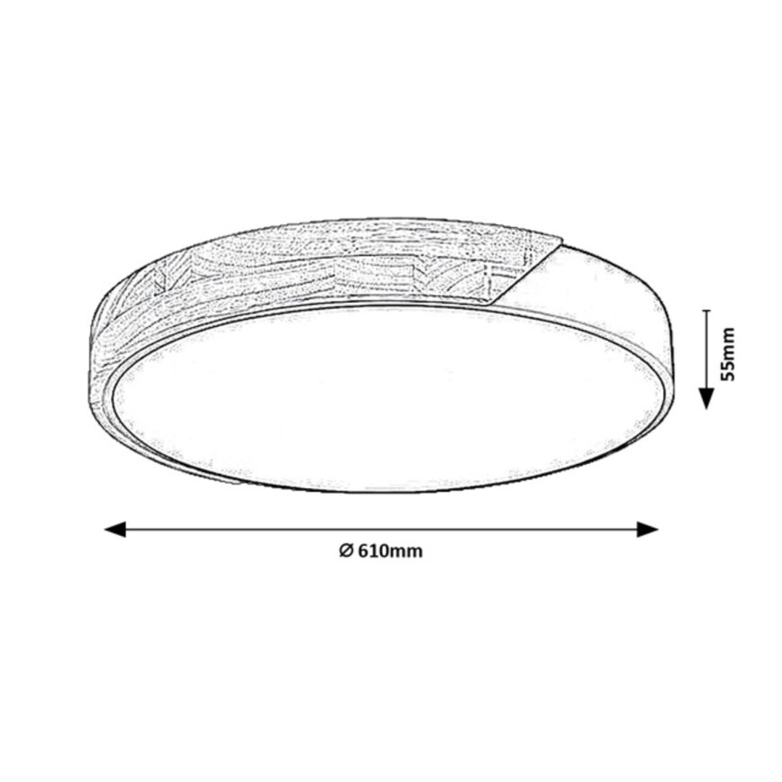 Rabalux - LED-kattovalaisin LED/24W/230V 3000K valkoinen/tammi halkaisija 61 cm