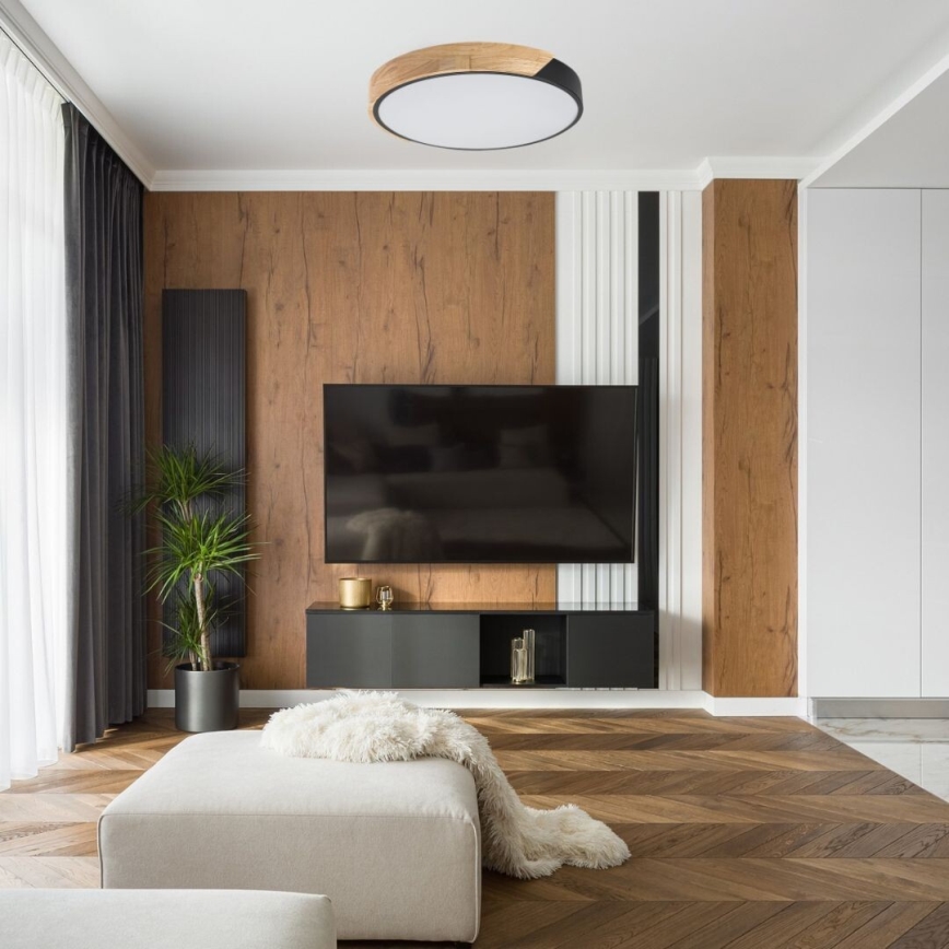 Rabalux - LED-kattovalaisin LED/42W/230V 3000/4000/6500K musta/tammi, halkaisija 41 cm