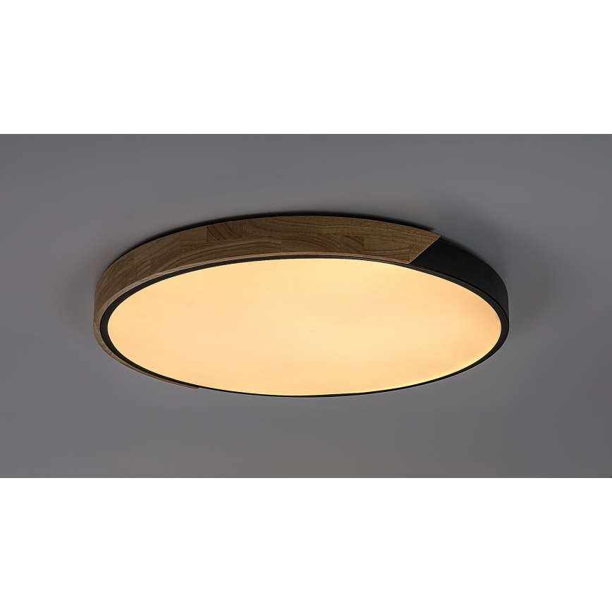 Rabalux - LED-kattovalaisin LED/42W/230V 3000/4000/6500K musta/tammi, halkaisija 41 cm