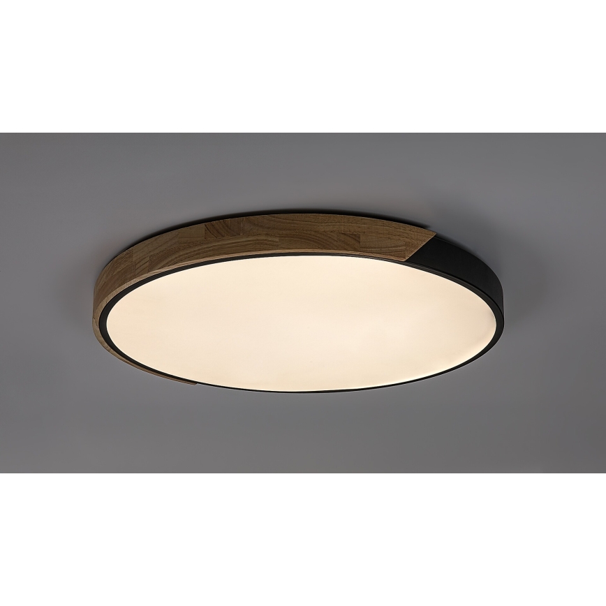 Rabalux - LED-kattovalaisin LED/42W/230V 3000/4000/6500K musta/tammi, halkaisija 61 cm