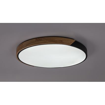 Rabalux - LED-kattovalaisin LED/42W/230V 3000/4000/6500K musta/tammi, halkaisija 61 cm