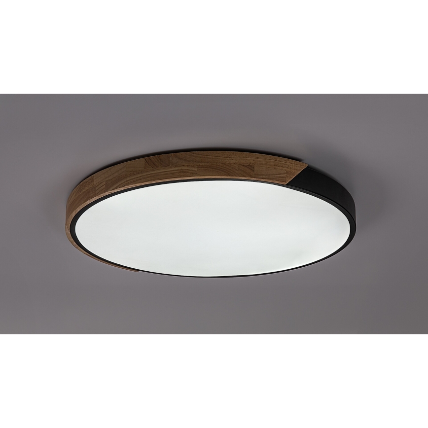 Rabalux - LED-kattovalaisin LED/42W/230V 3000/4000/6500K musta/tammi, halkaisija 61 cm