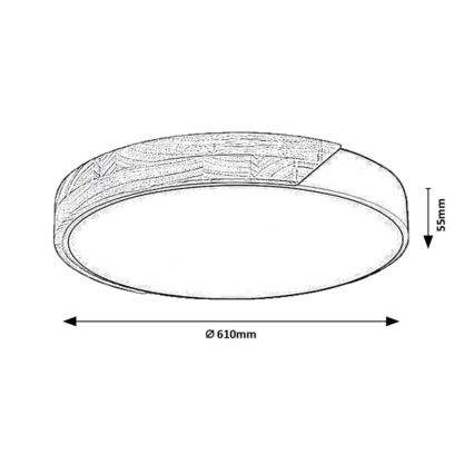 Rabalux - LED-kattovalaisin LED/40W/230V 3000/4000/6500K valkoinen/tammi, halkaisija 61 cm