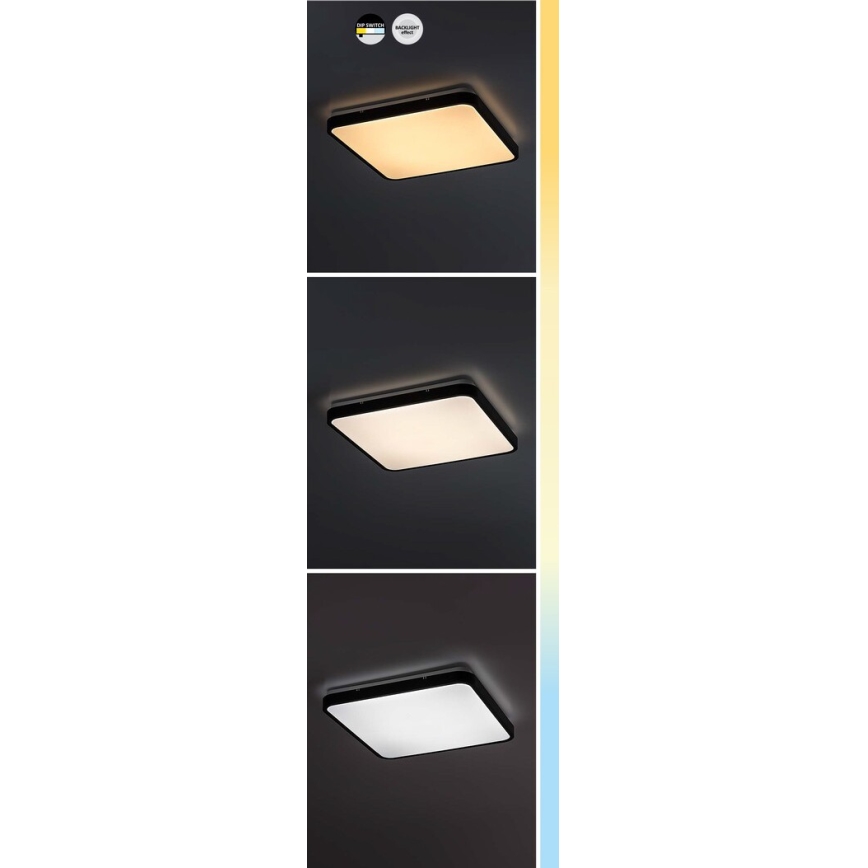 Rabalux - LED-kattovalaisin kylpyhuoneeseen LED/24W/230V 3000/4000/6000K IP44 29x29 cm musta