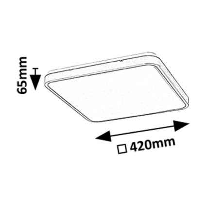 Rabalux - LED-kattovalaisin kylpyhuoneeseen LED/36W/230V 3000/4000/6000K IP44 42x42 cm musta