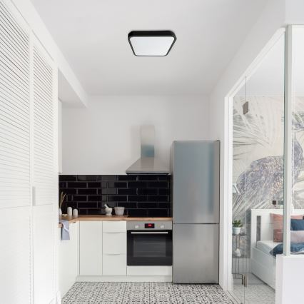 Rabalux - Himmennettävä kylpyhuoneen LED-kattovalaisin LED/36W/230V 3000-6000K IP44 42x42 cm musta + kauko-ohjaus