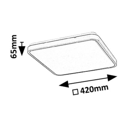 Rabalux - Himmennettävä kylpyhuoneen LED-kattovalaisin LED/36W/230V 3000-6000K IP44 42x42 cm musta + kauko-ohjaus