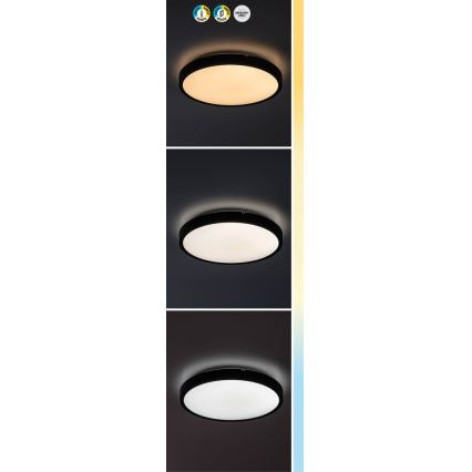 Rabalux - Himmennettävä kylpyhuoneen LED-kattovalaisin LED/24W/230V 3000-6000K IP44 halkaisija 35,5 cm musta + kauko-ohjaus