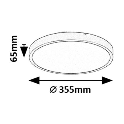 Rabalux - Himmennettävä kylpyhuoneen LED-kattovalaisin LED/24W/230V 3000-6000K IP44 halkaisija 35,5 cm musta + kauko-ohjaus