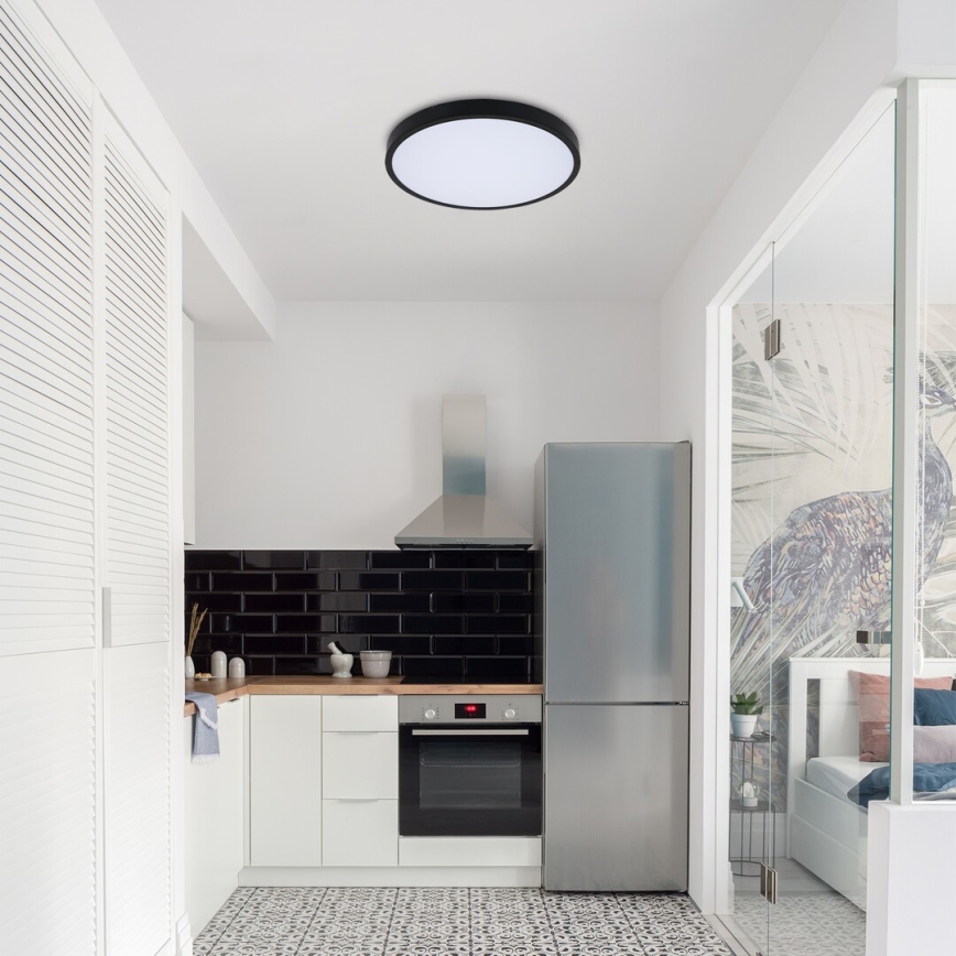 Rabalux - Himmennettävä kylpyhuoneen LED-kattovalaisin LED/36W/230V 3000-6000K IP44 halkaisija 42 cm musta + kauko-ohjaus