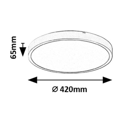 Rabalux - LED RGB himmennettävä kylpyhuoneen kattovalaisin LED/36W/230V 3000-6000K Wi-Fi Tuya IP44 halkaisija 42 cm musta