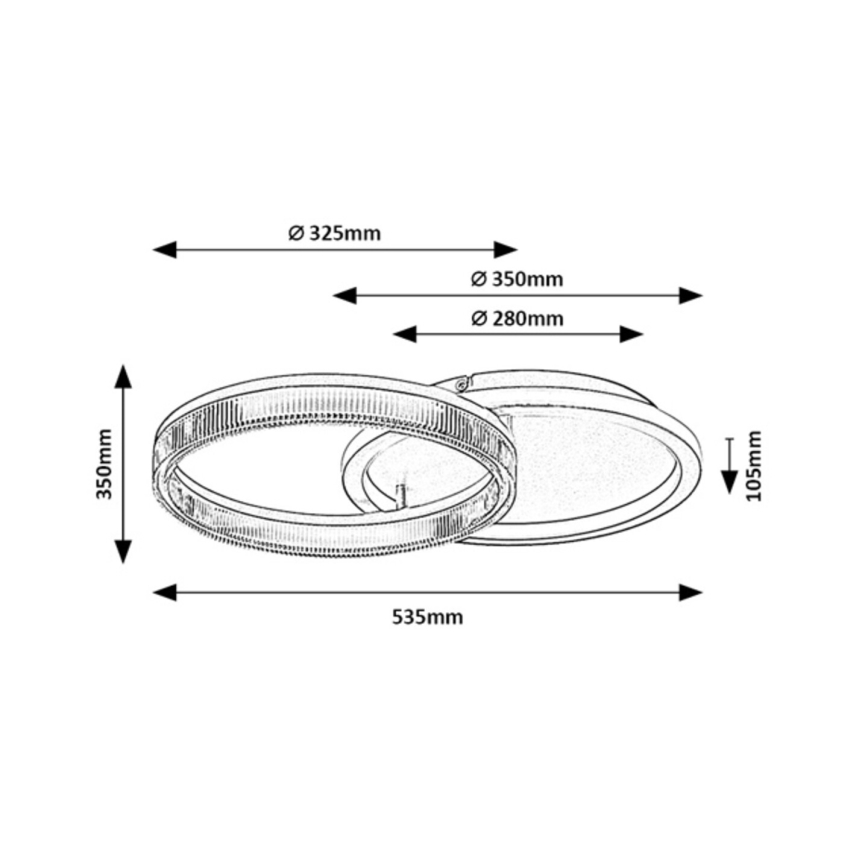 Rabalux - Himmennettävä LED-kattovalaisin LED/22W/230V 3000-6500K 53,5x35 cm + kaukosäädin