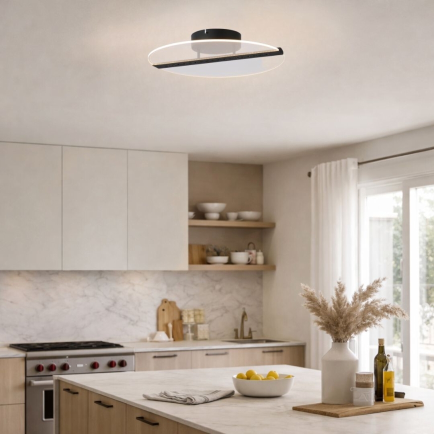 Rabalux - LED-kattovalaisin LED/20W/230V, 3000 K, halkaisija 41 cm, musta/kirkas
