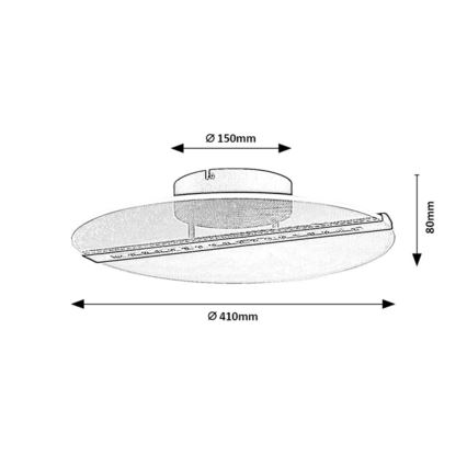 Rabalux - LED-kattovalaisin LED/20W/230V, 3000 K, halkaisija 41 cm, musta/kirkas