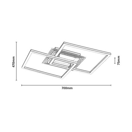 Rabalux - LED-kattovalaisin LED/28W/230V 3000K 47x70 cm kultainen