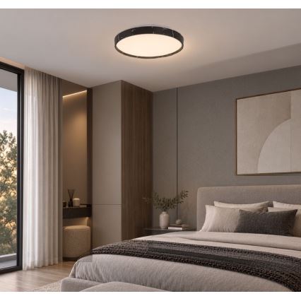 Rabalux - Himmennettävä LED-kattovalaisin LED/24W/230V 3000–6500 K halkaisija 38 cm musta + kaukosäädin
