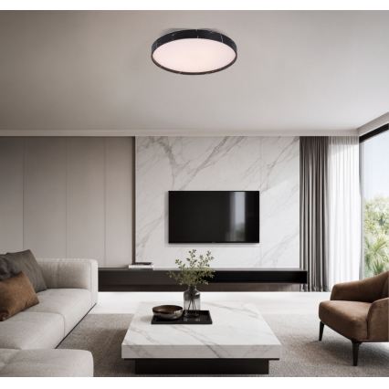 Rabalux - Himmennettävä LED-kattovalaisin LED/24W/230V 3000–6500 K halkaisija 38 cm musta + kaukosäädin