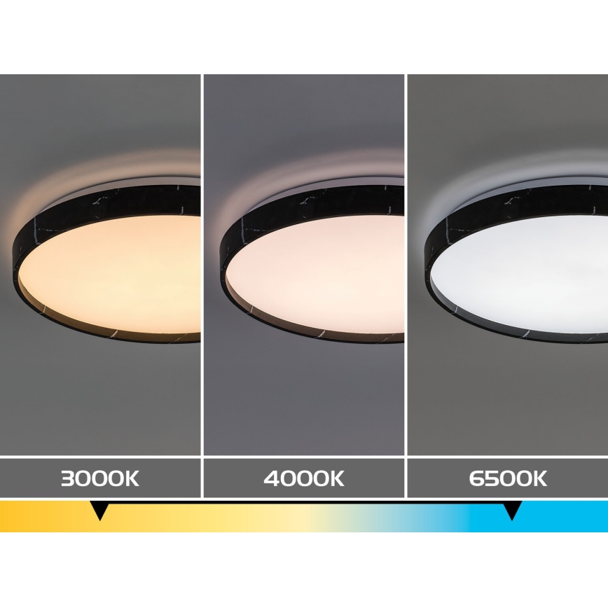 Rabalux - Himmennettävä LED-kattovalaisin LED/24W/230V 3000–6500 K halkaisija 38 cm musta + kaukosäädin