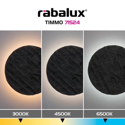 Rabalux - LED-seinävalaisin LED/12W/230V 3000/4500/6500K musta