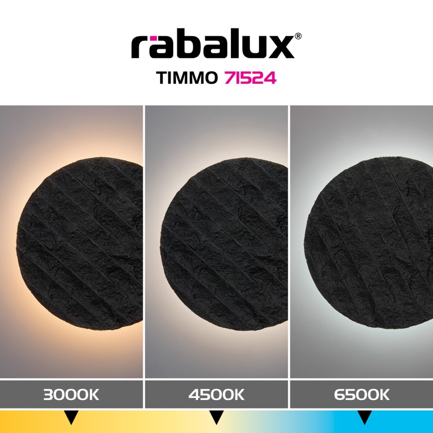 Rabalux - LED-seinävalaisin LED/12W/230V 3000/4500/6500K musta