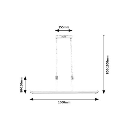 Rabalux - LED RGB himmennettävä riippuvalaisin johdolla LED/24W/230V Wi-Fi Tuya + kaukosäädin