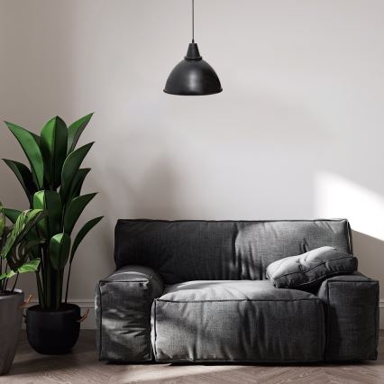 Rabalux - Riippuvalaisin vaijerilla 1xE27/60W/230V, halkaisija 36 cm, musta