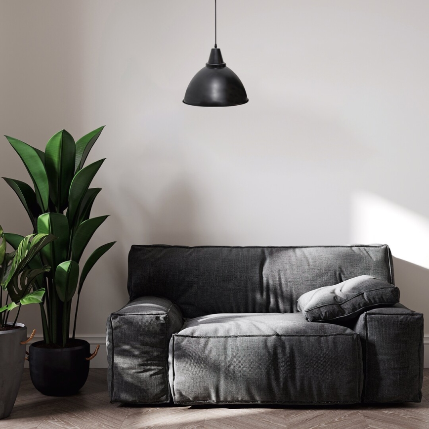 Rabalux - Riippuvalaisin vaijerilla 1xE27/60W/230V, halkaisija 36 cm, musta
