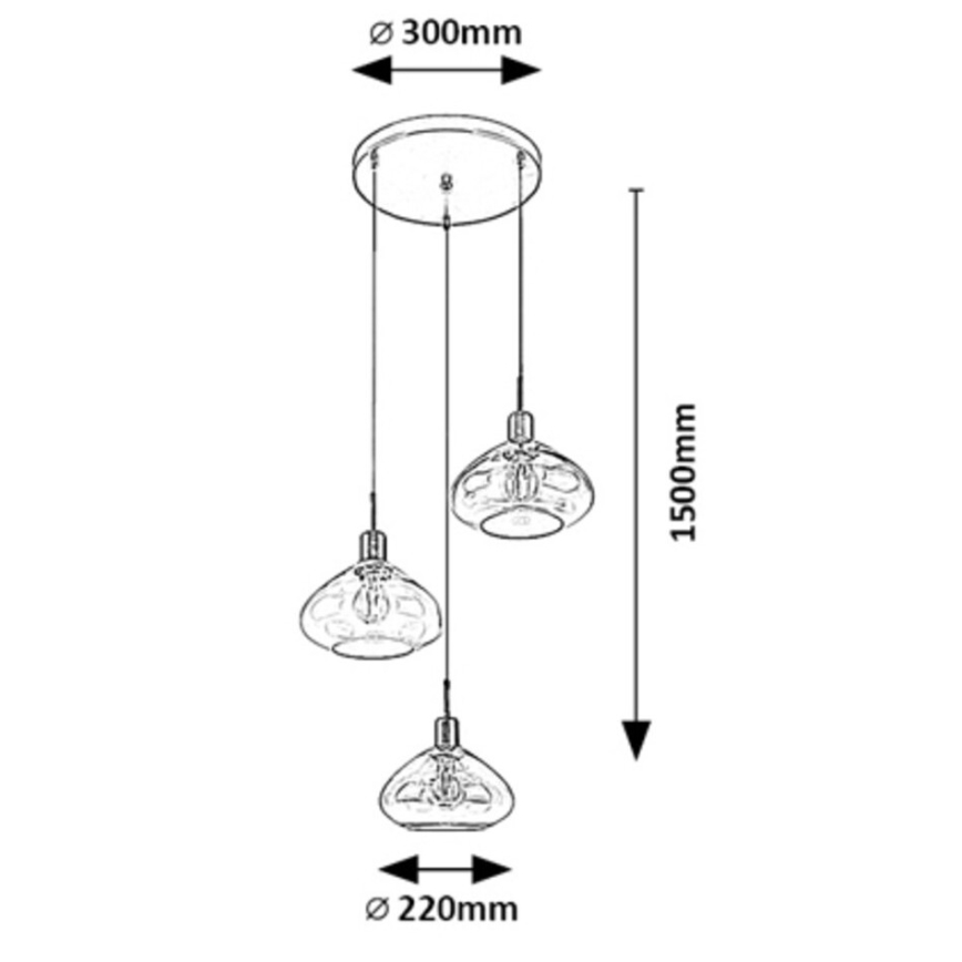 Rabalux - Ripustettava kattovalaisin 3xE27/40W/230V
