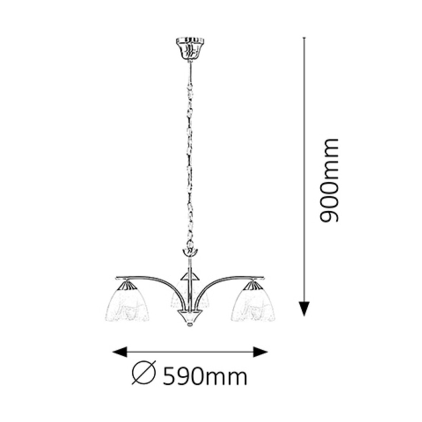 Rabalux - Kattokruunu ketjussa 3xE14/40W/230V