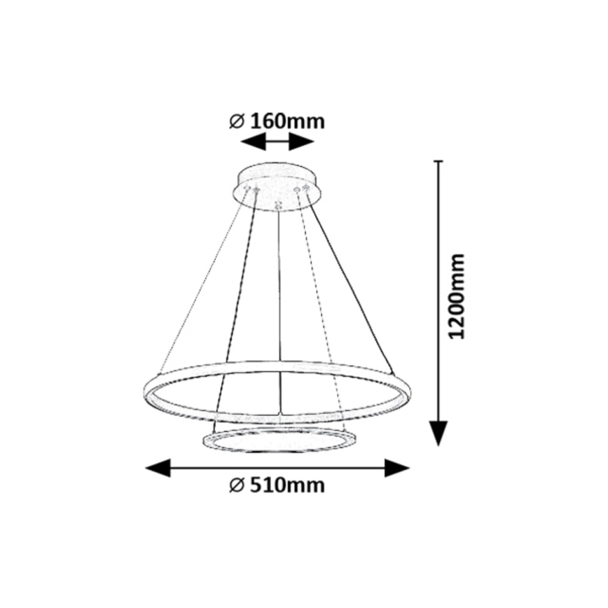 Rabalux - Himmennettävä LED-kattokruunu johdossa LED/42W/230V 3000-6500K + kauko-ohjaus