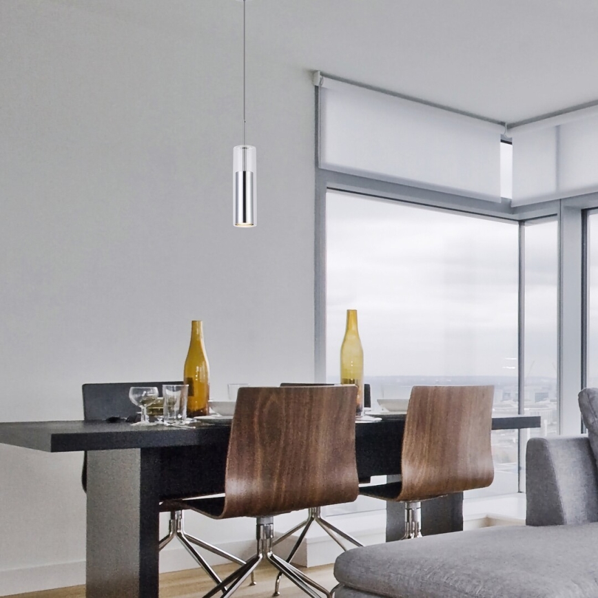 Rabalux - Kattokruunu johdossa 1xGU10/50W/230V läpinäkyvä/kiiltävä kromi