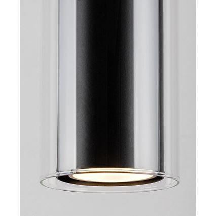 Rabalux - Kattokruunu johdossa 1xGU10/50W/230V läpinäkyvä/musta