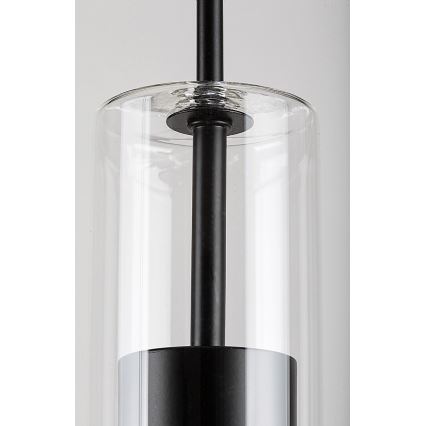 Rabalux - Kattokruunu johdossa 1xGU10/50W/230V läpinäkyvä/musta