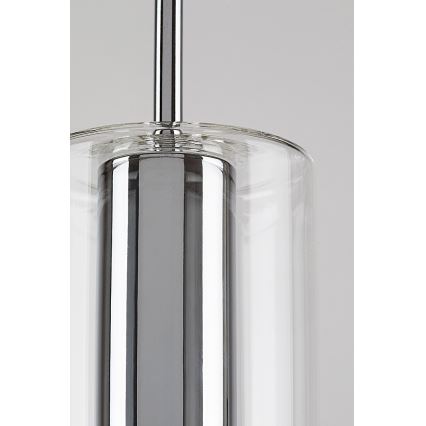 Rabalux - Kattokruunu johdossa 1xE27/40W/230V läpinäkyvä/kiiltävä kromi