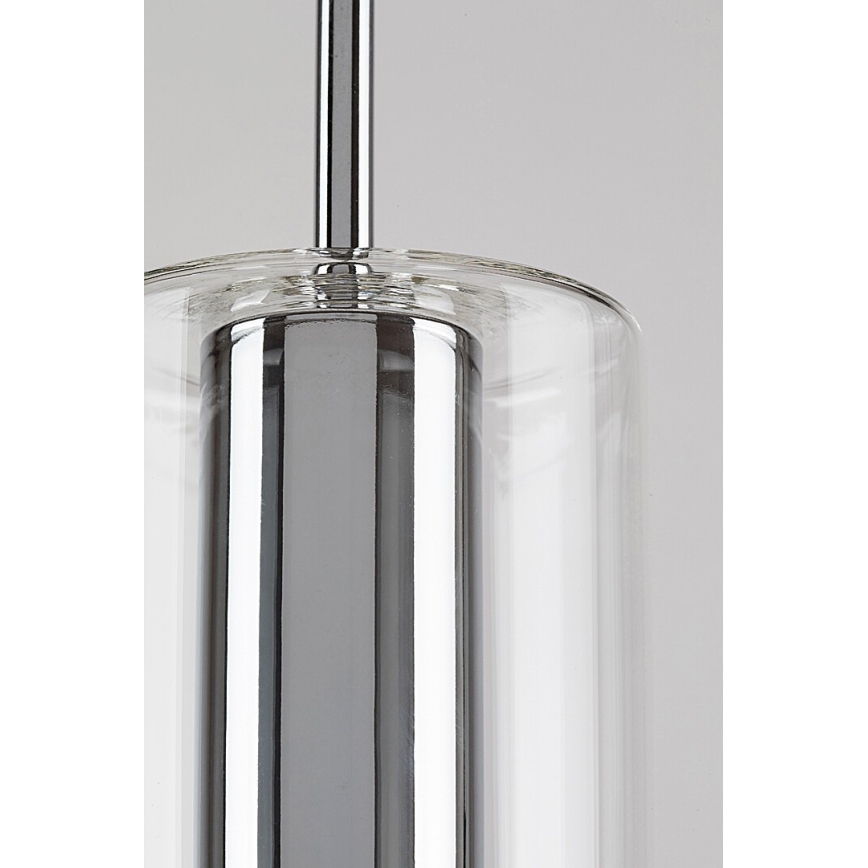 Rabalux - Kattokruunu johdossa 1xE27/40W/230V läpinäkyvä/kiiltävä kromi