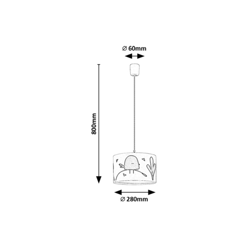 Rabalux - Lasten riipuskattokruunu johdossa 1xE27/40W/230V
