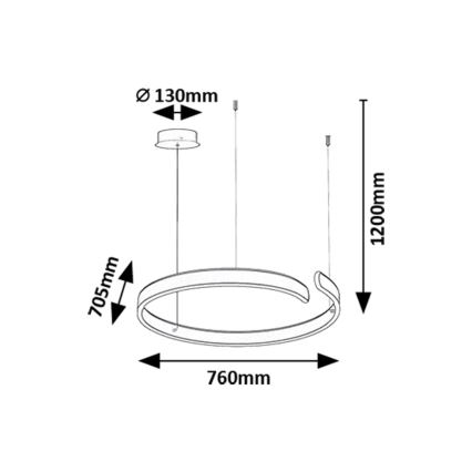 Rabalux - LED-riippuvalaisin johdolla LED/45W/230V 3000/4000/6500K