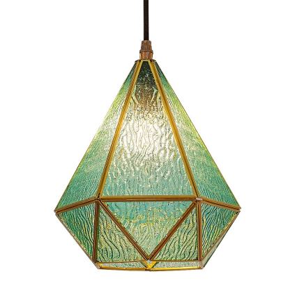 Rabalux - Tiffany värjätty lasi kattokruunu johdossa 1xE14/40W/230V sininen/kulta