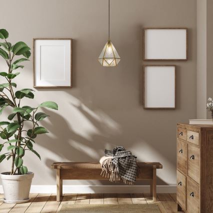 Rabalux - Tiffany värjätty lasi kattokruunu johdossa 1xE14/40W/230V kulta