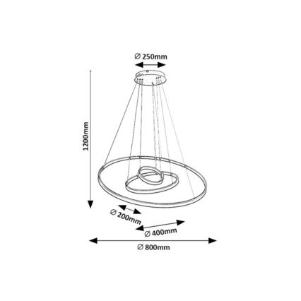 Rabalux - LED himmennettävä riippuvalaisin kaapelilla LED/100W/230V 3000-6500K + kaukosäädin