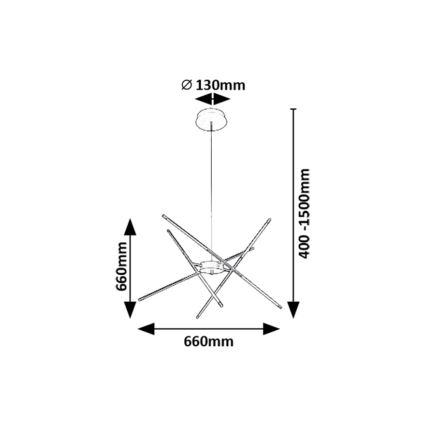 Rabalux - LED-kattokruunu johdossa LED/40W/230V 3000K kulta